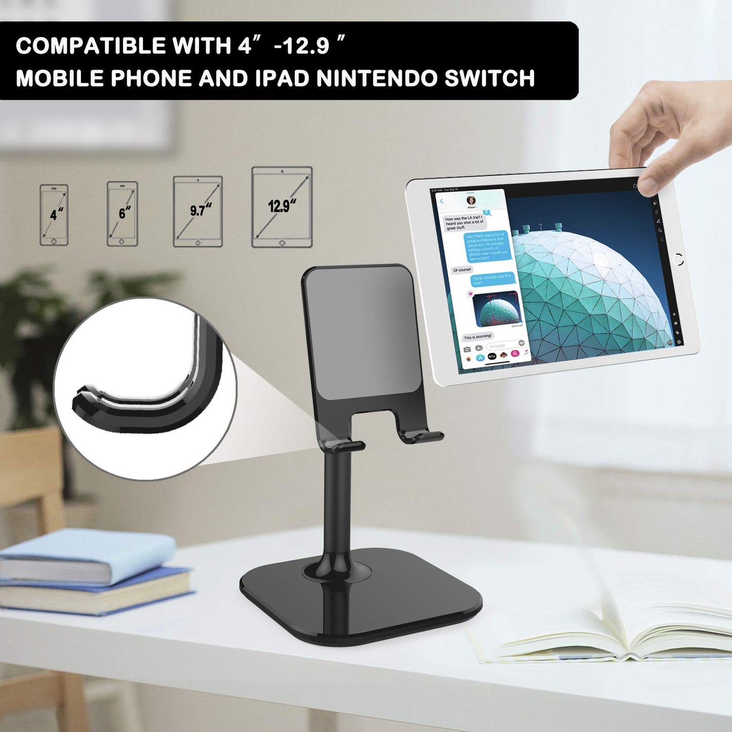 Doboli Cell Phone Stand, Phone Stand for Desk, Phone Holder Stand Compatible with iPhone and All Mobile Phones Tablet, Gifts for Adults Women Men Mom