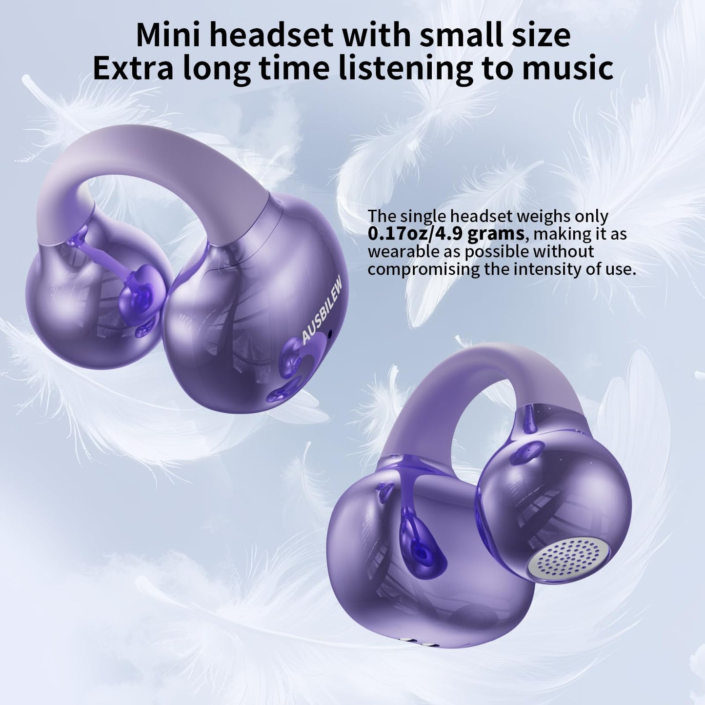 Ausbilew Headphones Wireless Earbuds IPX6 Waterproof Ear Buds,Touch Control Bone Conduction Headphones air Conduction Stereo with 11mm Driver 42…