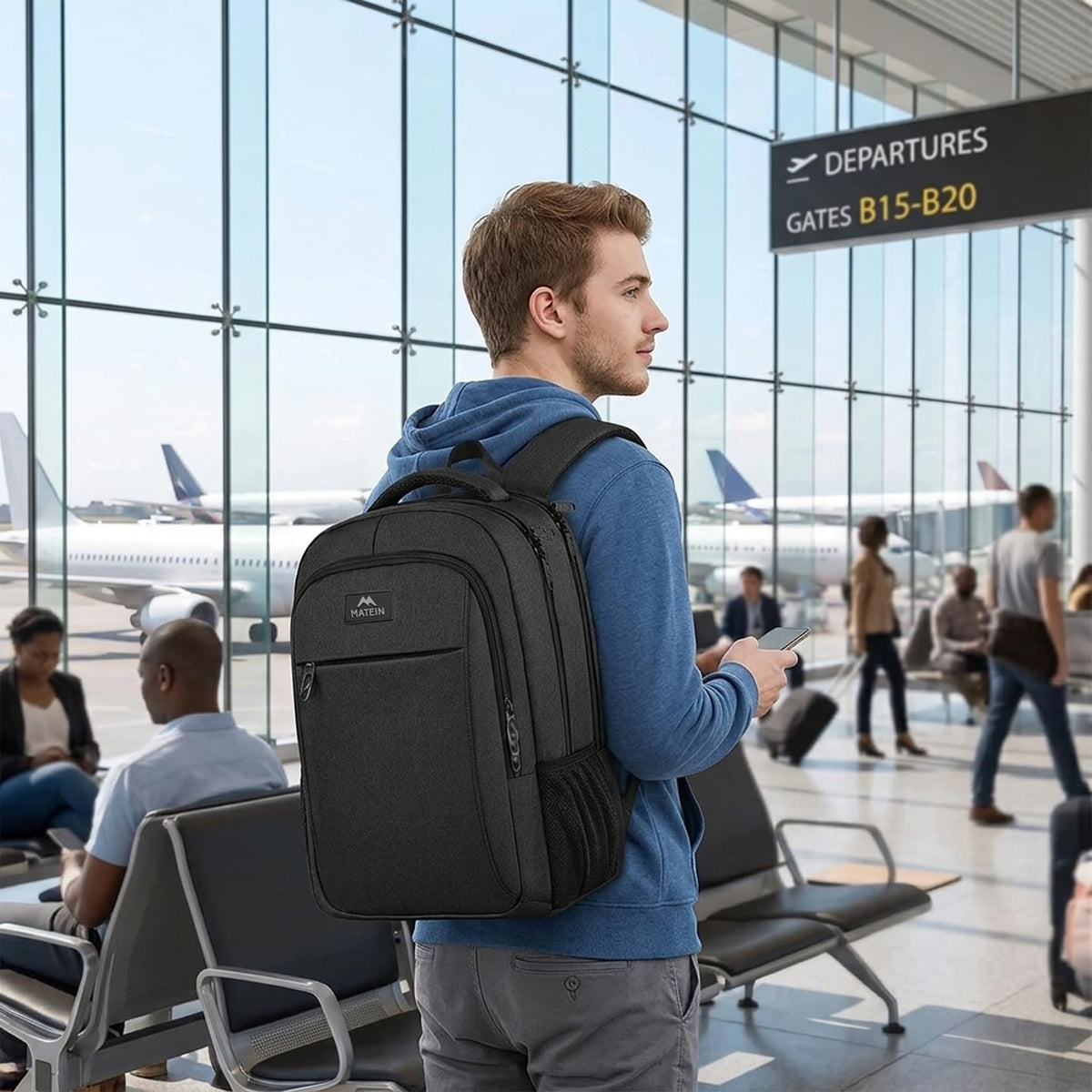 MATEIN Business Laptop Backpack, 15.6 Inch Travel Work Bag for Men Women
