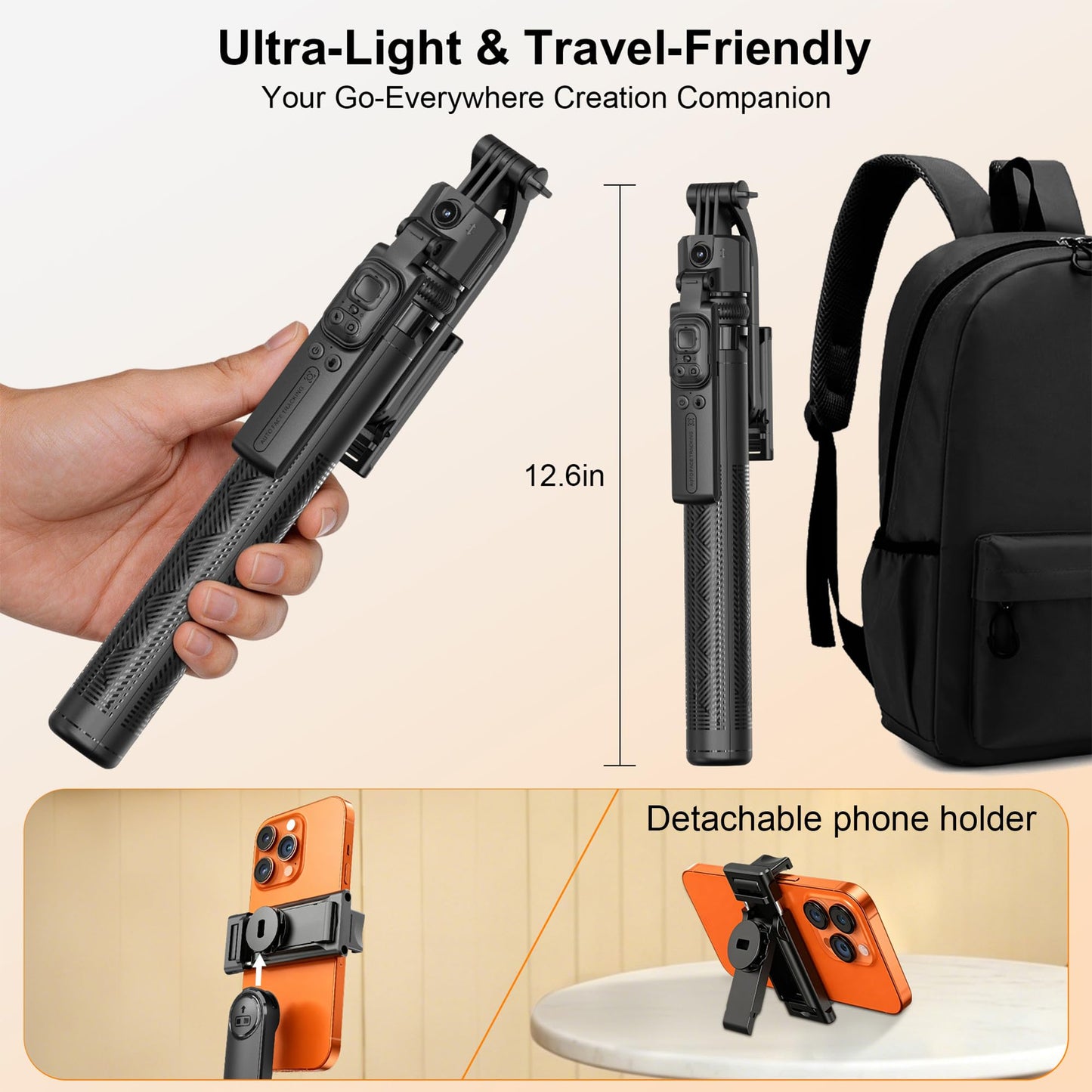 Ocwqp Phone Tripod Stand for iPhone with Detachable Phone Holder