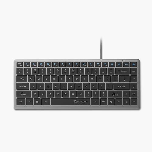 Kensington KB415 USB-C Wired Compact Keyboard, Quiet Scissor-Switch Keys, Programmable, Copilot Hotkey, Compatible with Windows, Black (K75411NA)