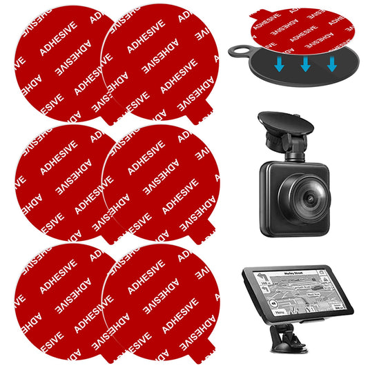 AZXYI Sticky Adhesive Replacement for Windshield Camera Holder, 6pcs 2.76"(70mm) VHB Circle Double-Sided Adhesive Tapes for Dashboard Suction Cup