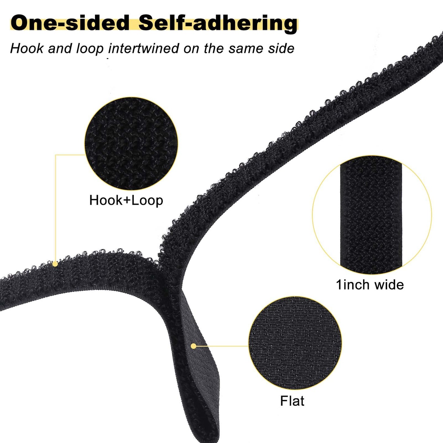 YMCRLUX 1"x32ft Hook and Loop Straps with 50 Metal Buckles, Adjustable Fastening Cable Straps, Cut-to-Length Cinch Strap, Reusable Nylon Securing Cord