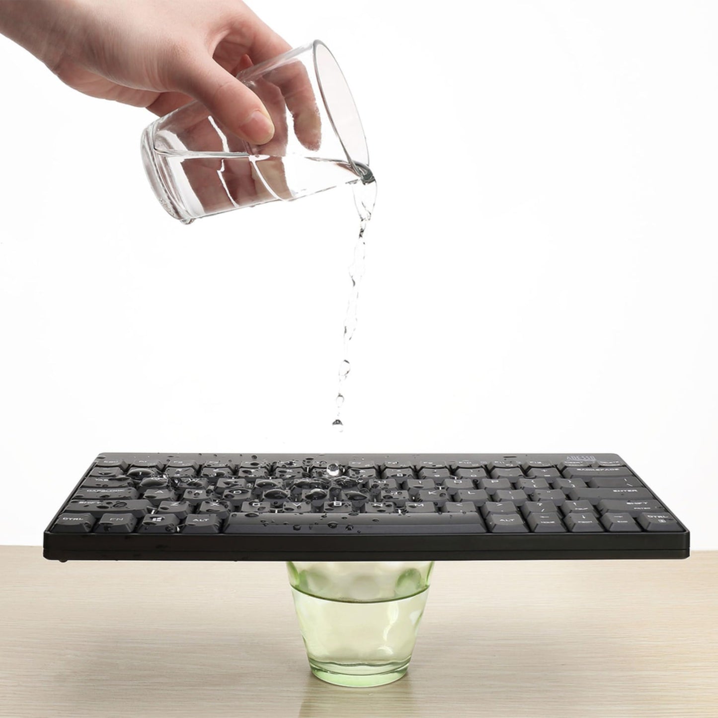 Adesso WKB-1100CB Natural Ergonomic Wireless Spill Resistant Mini Keyboard & Mouse Combo