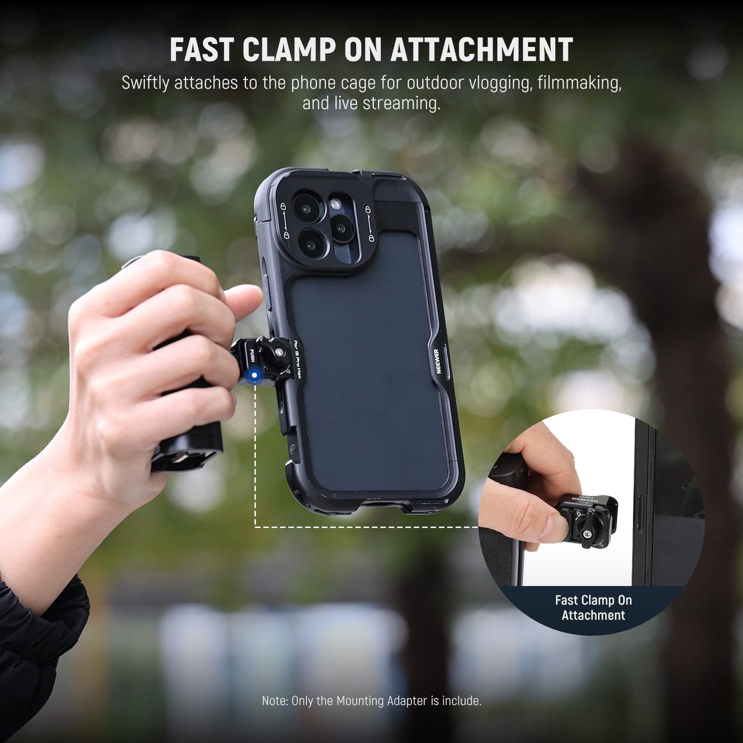 Neewer Quick Release Side Handle Mounting Adapter, Phone Cage Clamp Compatible with CA022H CA023H CA067H CA068H CA069H PA005E PA028E Side Handgrip