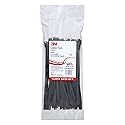 3M Cable Tie, Black, 50 lb Tensile Strength, 8", Black, Bag of 100 Pieces of Standard Nylon Cable Ties