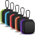MOLOVA Earbud Case Portable EVA Carrying Case Storage Bag Cell Phone Accessories Organizer with Carabiner for Wired/Wireless Headphones, SD Memory