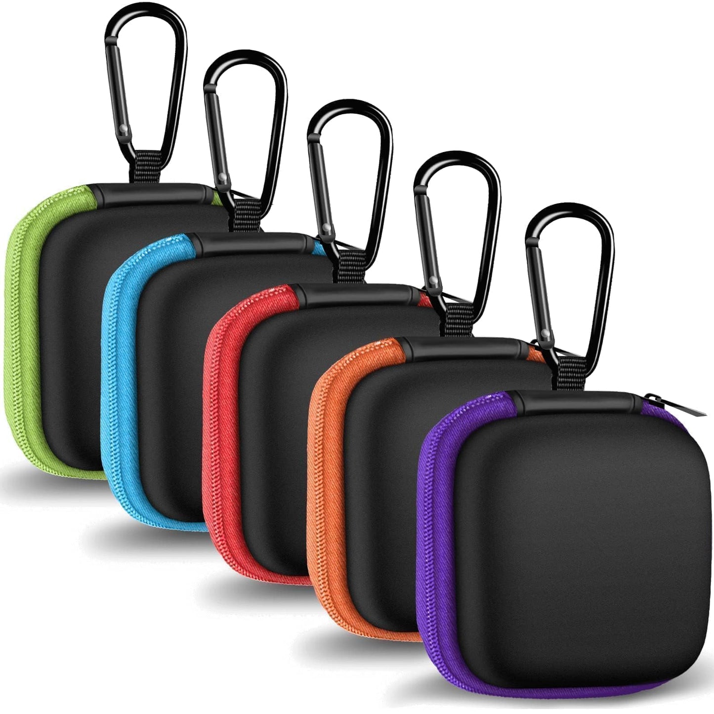 MOLOVA Earbud Case Portable EVA Carrying Case Storage Bag Cell Phone Accessories Organizer with Carabiner for Wired/Wireless Headphones, SD Memory
