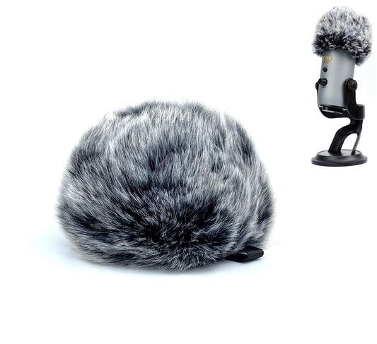PhantAccy Pop Filter/Windscreen for Blue Yeti and Yeti Pro Microphones, Furry Mic Cover for Wind and Ambient Noise Reduction