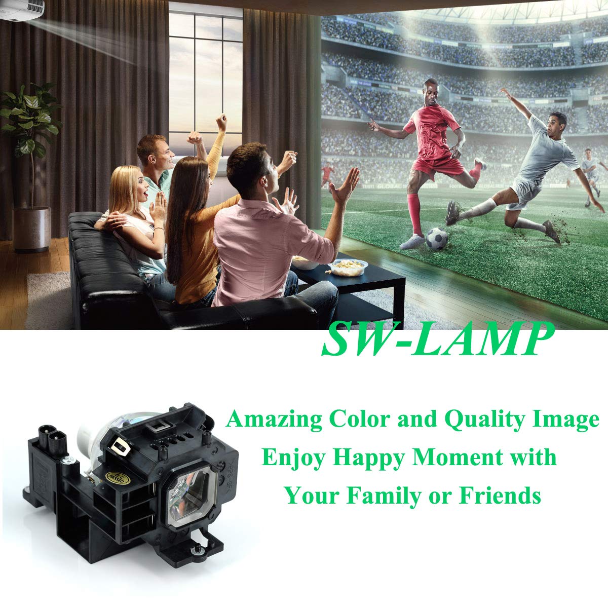 NP07LP Replacement Projector Lamp Bulb with Housing for NEC NP600 NP610 NP510W NP610S NP500 NP400 Projector