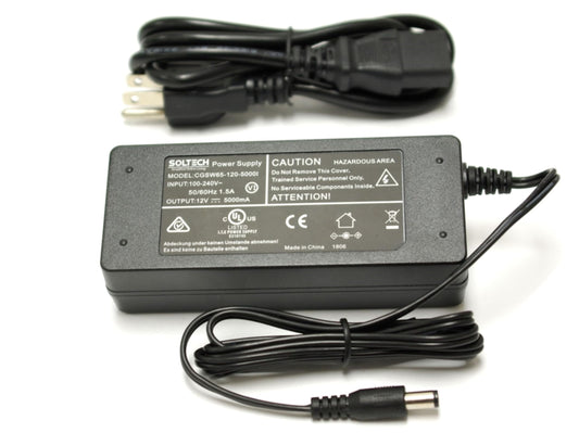 [UL Listed] Professional 12V 5A 60W Power Supply Adapter for CCTV Security Cameras 4 8 16 Channel DVR or NVR, 12Volts 5000mA Universal AC DC Power…