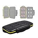 JJC MC-SDMSD24 Ruggard SD Card Case, Micro SD Card Case, Water-Resistant Case for SD Micro SD Cards, Rubber Sealed Ergonomic Locking Easy Carrying