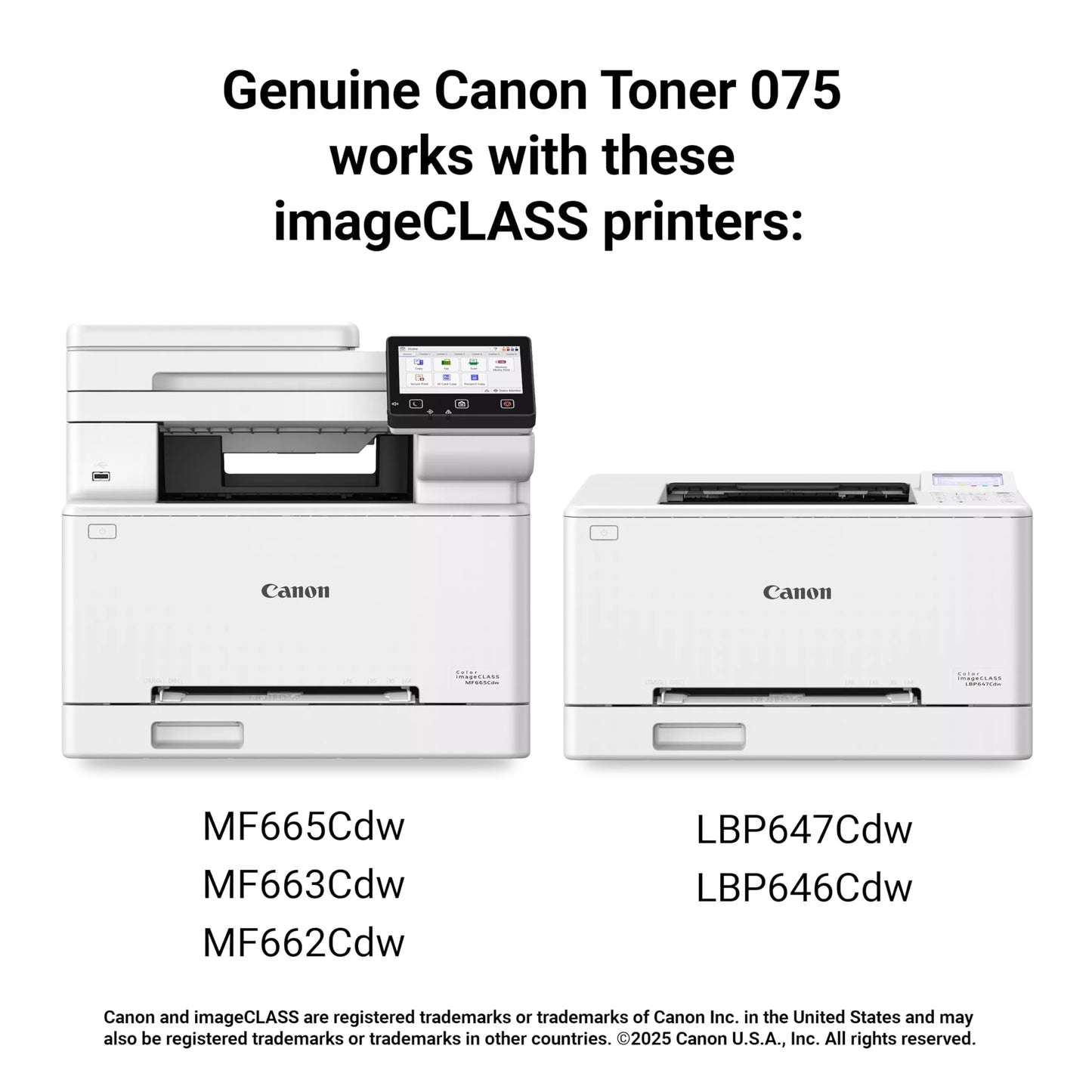 Canon Genuine 075 Black Toner Cartridge Compatible with MF660 Series and LBP640 Series Laser Printers
