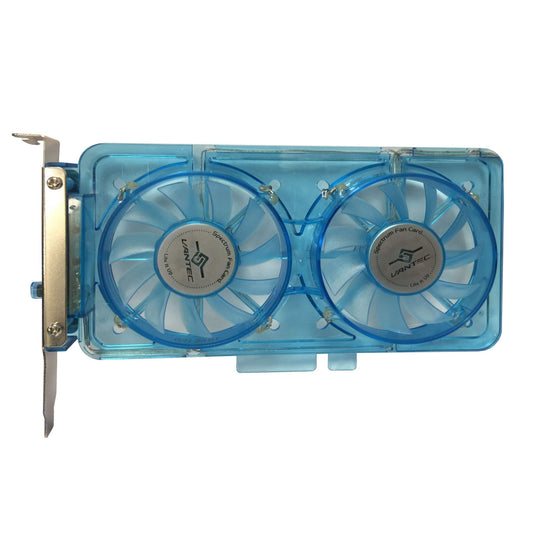 Vantec SP-FC70-BL Spectrum System Fan Card with Dual Adjustable 70mm UV LED Fans (Blue), 195x92x20mm