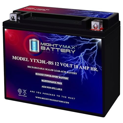 Mighty Max Battery YTX20L-BS Battery for Yamaha Big Bear Grizzly Kodiak YFM400 400, 450