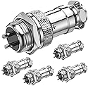 DIYhz GX16 2 Pins Panel Metal Mount Circular Metal Aviation Connector Adapter Male Female Plug Socket (5 Pcs)