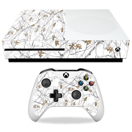 MightySkins Skin Compatible with Microsoft Xbox One S - Conceal Snow | Protective, Durable, and Unique Vinyl Decal wrap Cover | Easy to Apply, Remove