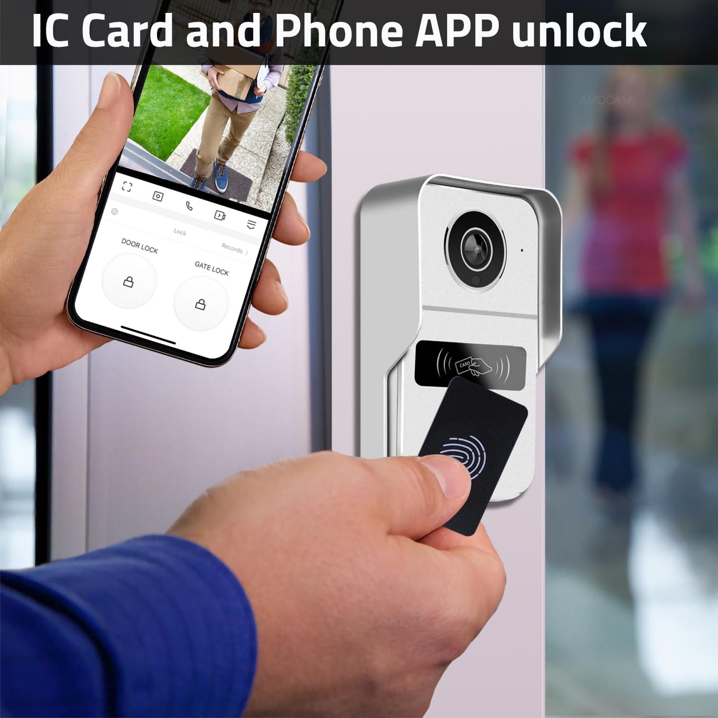 2 Wired Video Intercom System, 7 Inches Video Doorbell HD Camera with Monitor, WiFi Tuya App Remote Intercom Unlock, No Monthly Fees, Video Door Bell