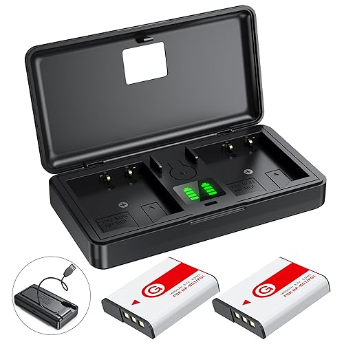 NP-BG1 Battery(2-Pack) and Charger(2CH) Set,Digital Camera Accessories Kit for Sony cybershot G Type Lithium Ion Replacement NP-FG1