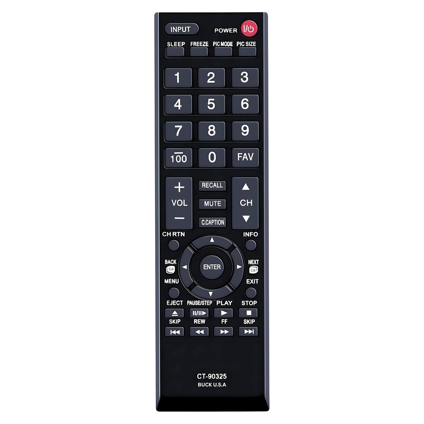 CT-90325 Remote Control Compatible with Toshiba TVs, No Setup Required, Universal for LCD, LED, 4K & Smart HDTVs, Compatible with Models 32C110U