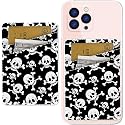 UJHMNO Phone Card Holder, Dual Pocket Leather Phone Wallet for Women and Men, 3M Adhesive Sticker on, Credit Card Holder for Phone Case Compatible