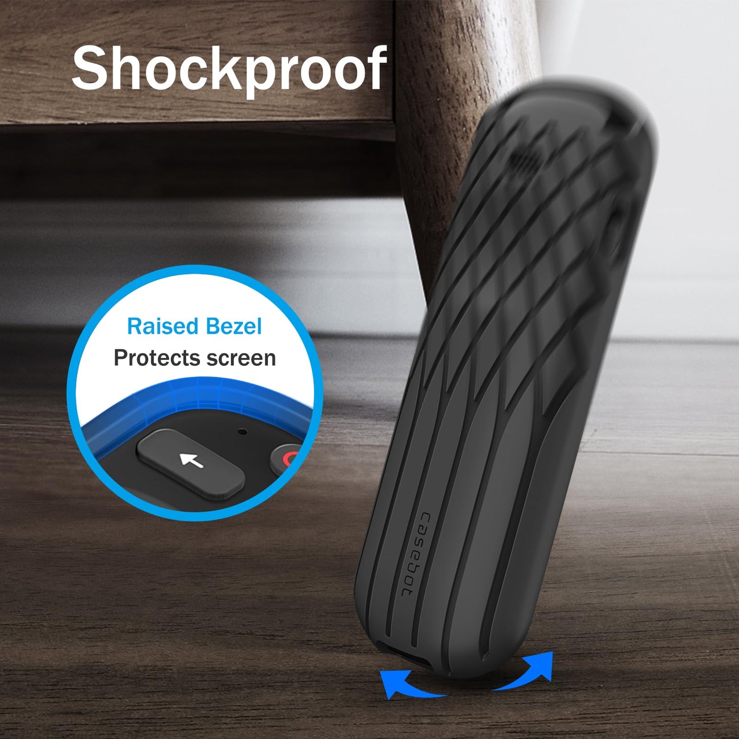 Fintie Protective Case for Roku Voice Remote Pro (2nd Edition), CaseBot Lightweight Anti Slip Kids-Friendly Shockproof Silicone Remote Cover for Roku