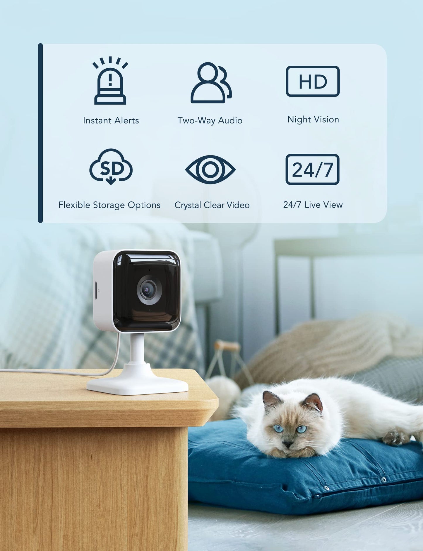 GNCC 2K Indoor Security Camera, 2 Packs Cameras for Home Security Wi-Fi Cameras, Motion/Sound Detection, Night Vision, 2-Way Audio, Real-Time Alert