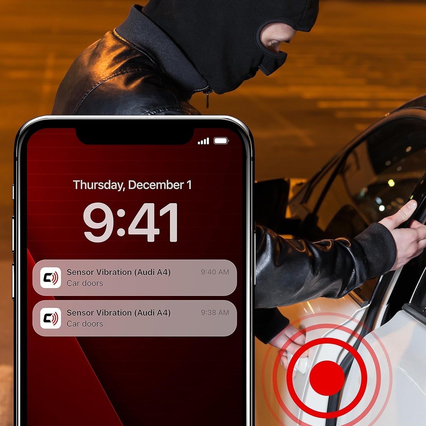 CARLOCK BT Vibration Sensor Add-on - Improved Car Theft Protection and Security for Your CarLock Device - Installs to Car Doors or Valuables