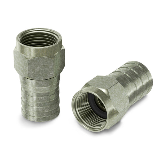 THE CIMPLE CO - RG6 Crimp Connectors for Coaxial Cable - Indoor/Outdoor F-Type Coax Ends - Radial Compression Connectors with O-Ring and Gel