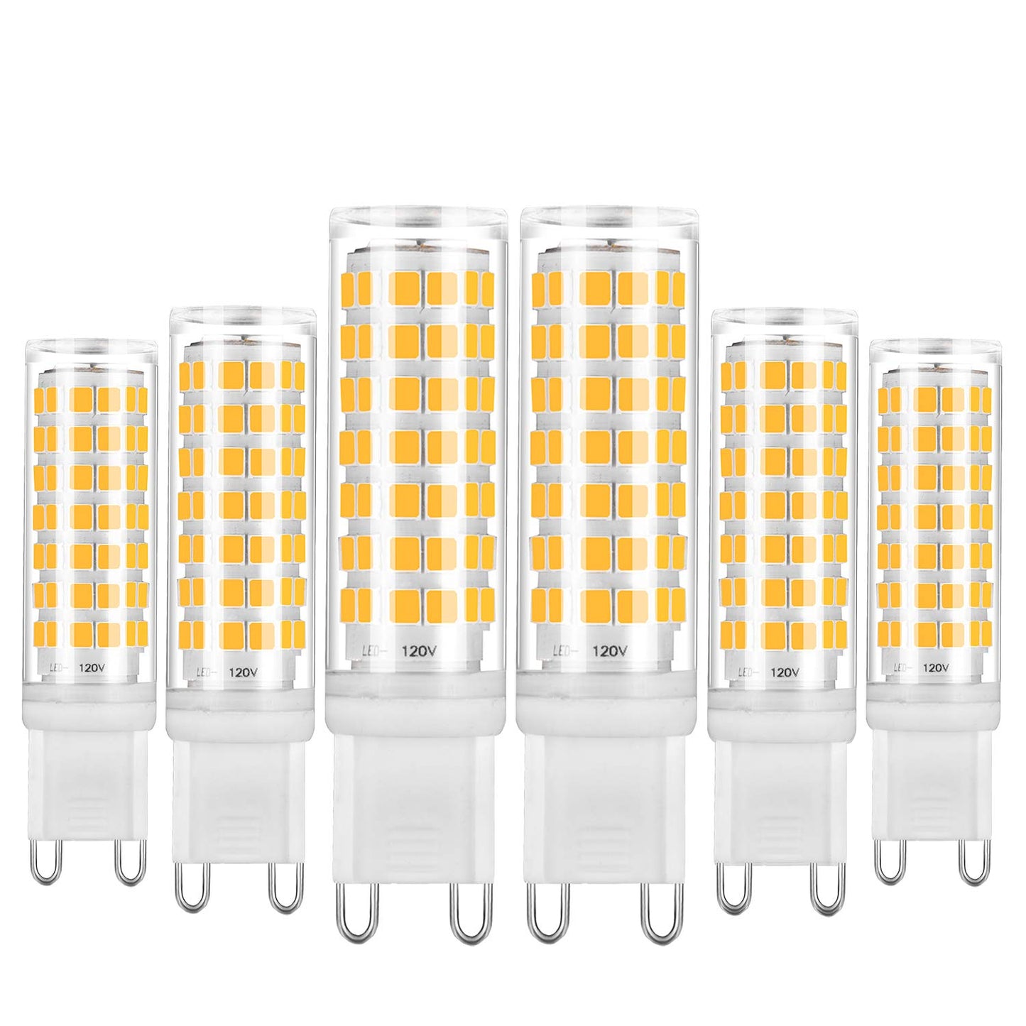 YUIIP G9 LED Bulb Dimmable 6W Warm White 3000K, T4 G9 Ceramic Bi-pin Base Light Bulbs AC 120V 530LM, 50W 60W Halogen Bulb Equivalent, G9 Light Bulbs