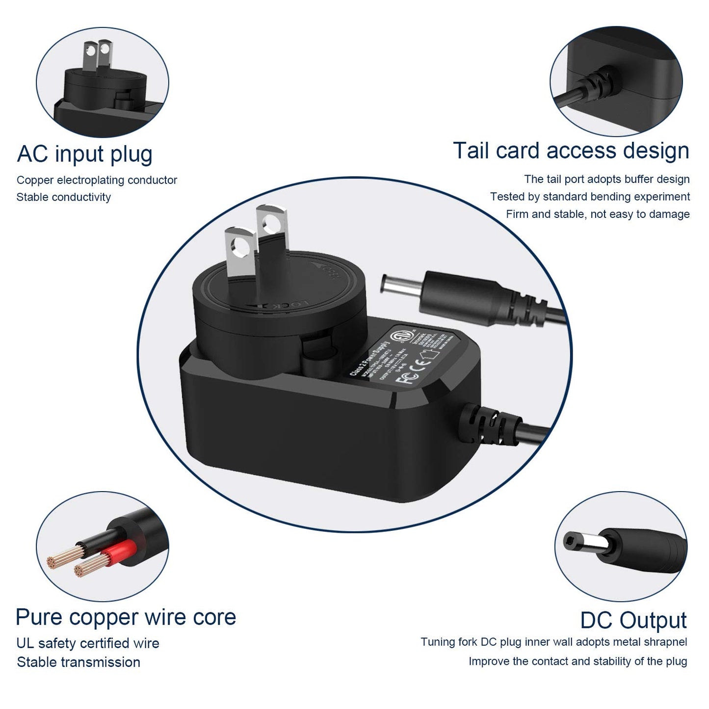 F1TP 30W Power Supply Adapter Cord for Echo 3rd 4th Gen, Echo Plus 2nd Gen, Echo Show 8, Echo Show 10, Echo Show 15