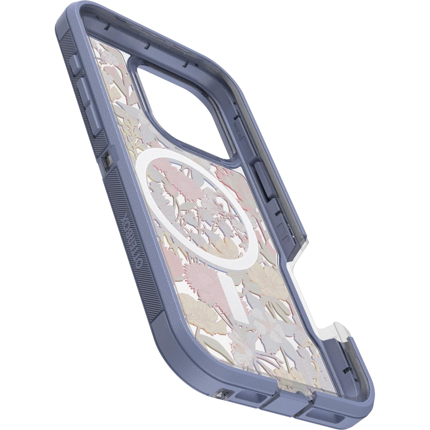 OtterBox iPhone 16 Pro Max Defender Series XT Clear Case - Floral Purple - Tough, Rugged & Durable iPhone Case, Snaps on MagSafe, Pressure-Fitted