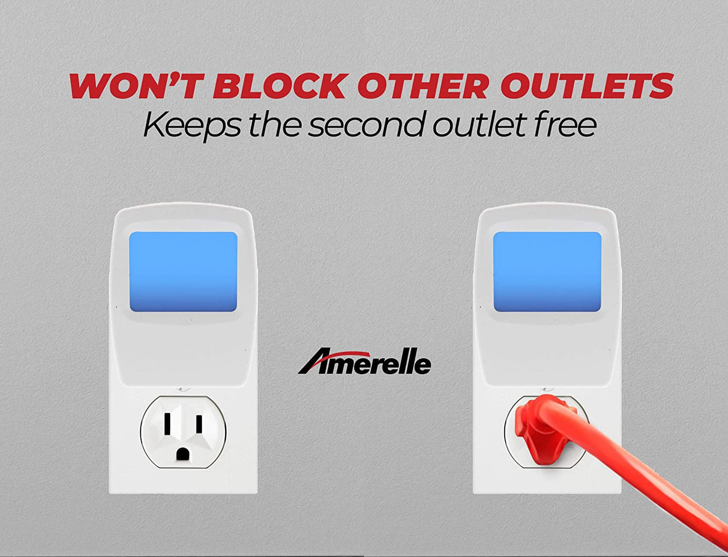Amerelle Always-On Blue Night Light, 2 Pack (71282) - Plug In LED Night Lights - Soft Night Light with Cool Blue Glow - An Ideal Bathroom Toilet Night