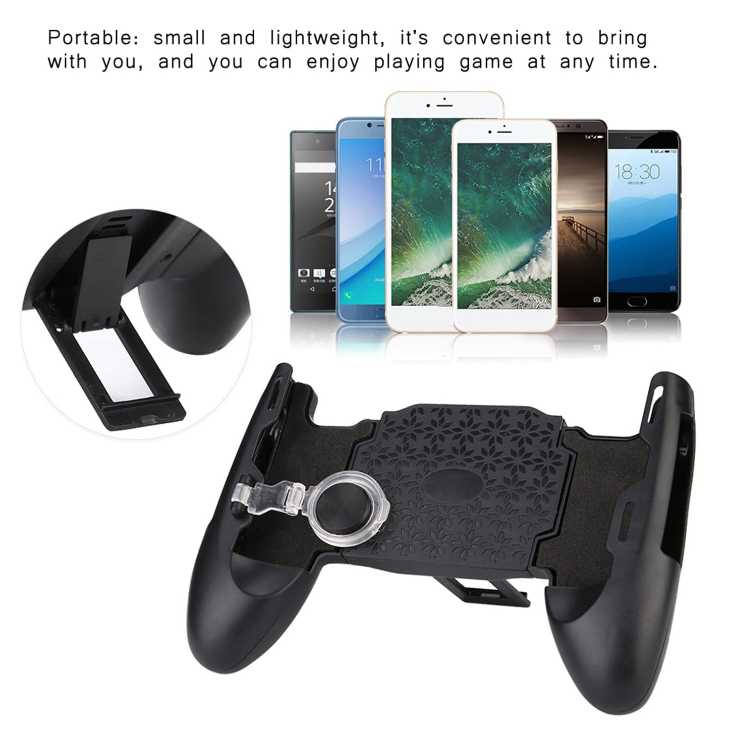 Phone Gamepad, 3 in 1 Portable Universal Mobile Phone Gamepad Holder Telescopic Gamepad Game Controller Joystick for PUBG Compatible with 4.5-6.5 Inch