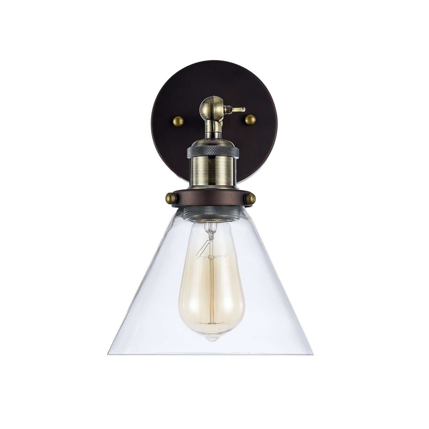 Chloe Lighting CH57053RB07-WS1 1 Rubbed Ironclad Industrial-Style Wall Sconce, 10.3 x 7.1 x 10", Bronze