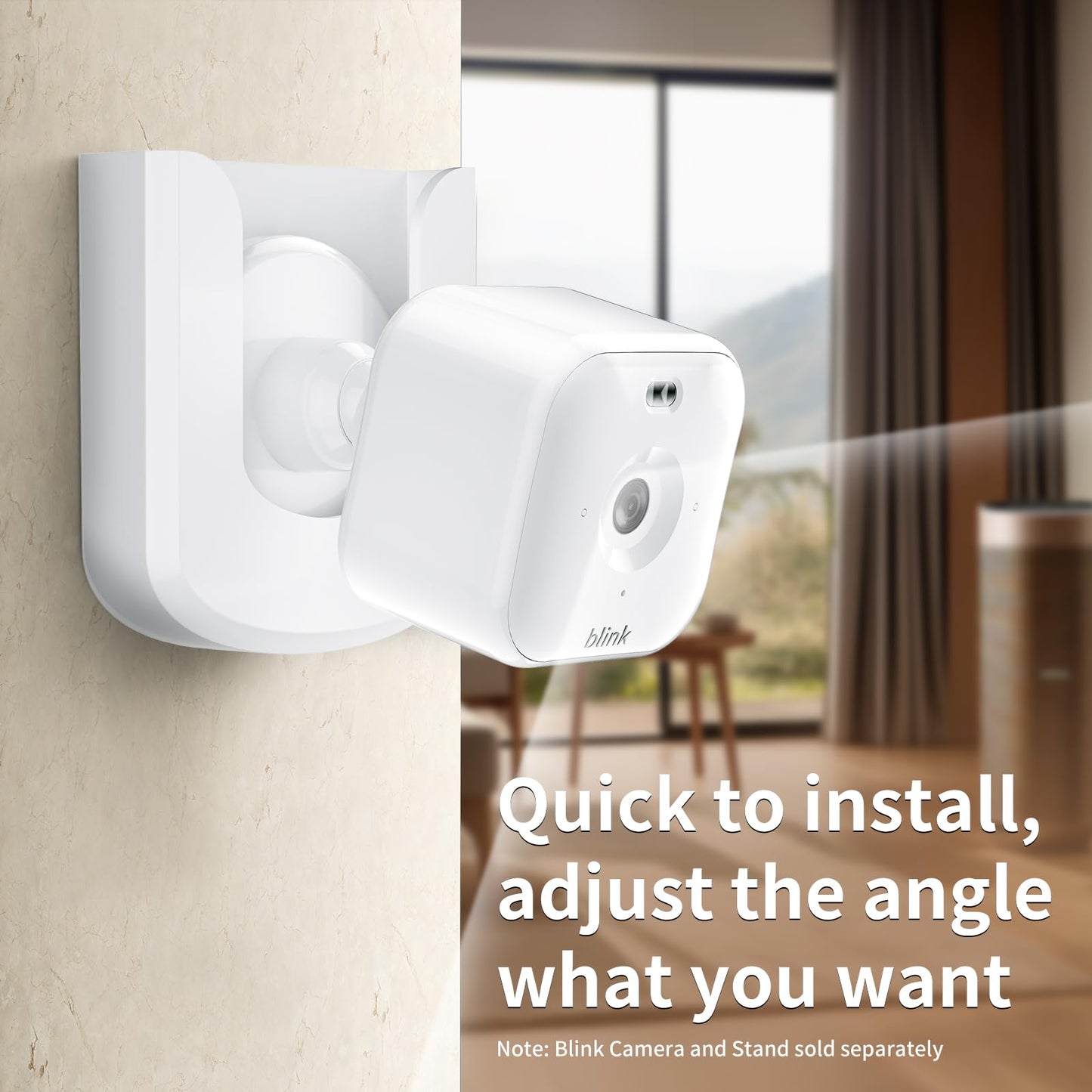 Blink Mini 2 Camera Mount, No Drilling Wall Mount Compatible with Blink Mini 2K+/Outdoor 4 Cameras, Adhesive Holder for Indoor Outdoor Camera, White