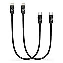GALVANOX Short iPhone Charging Cable (2 Pack) Apple MFi Certified USB C to Lightning 1ft Braided Charger Cords Compatible with iPhone 11/12/13/14 Pro…