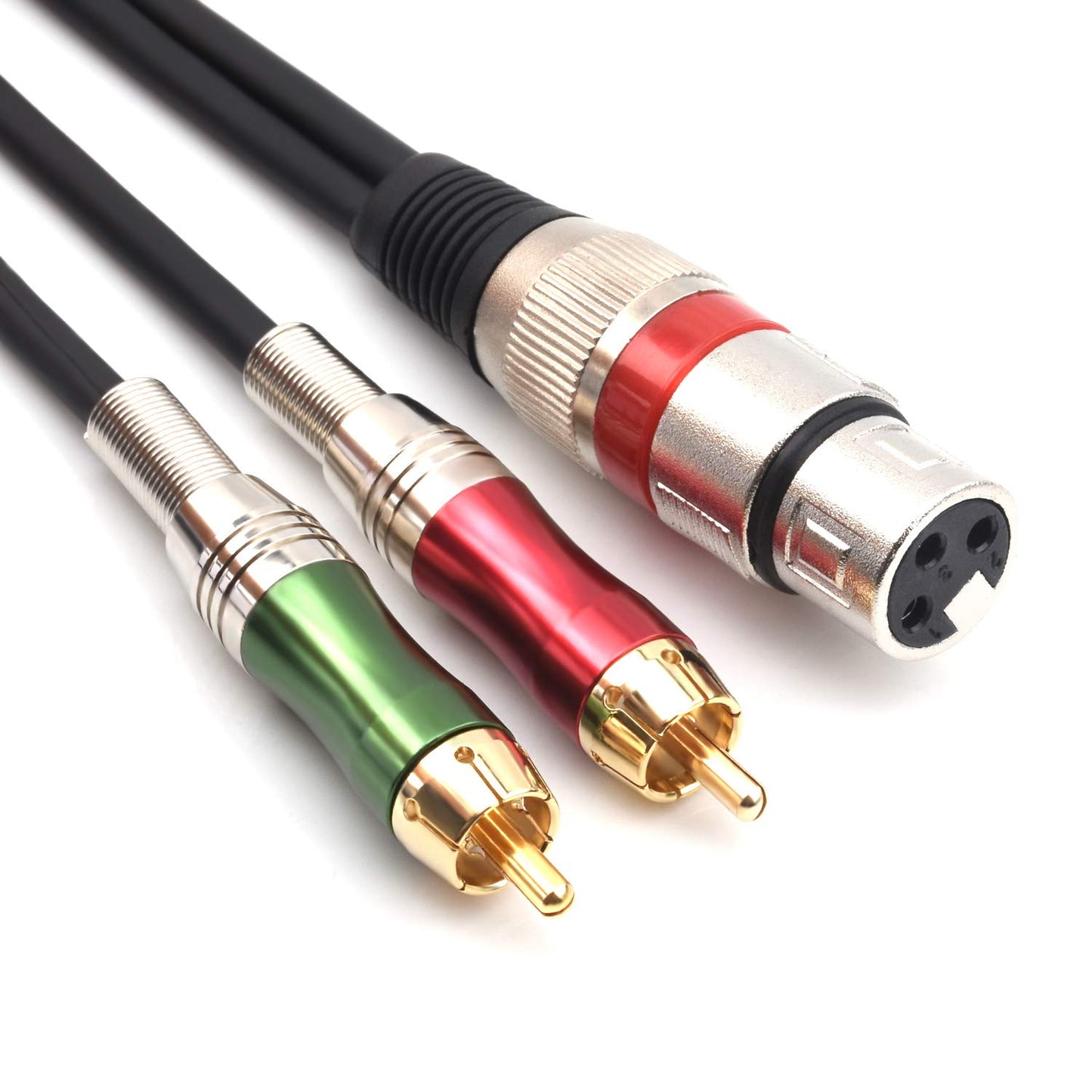 SiYear 10FT XLR Female to 2 x Phono RCA Plug Adapter Y Splitter Patch Cable, XLR Female 3 Pin to Dual RCA Male Plug Stereo Audio Cable Connector(3M)