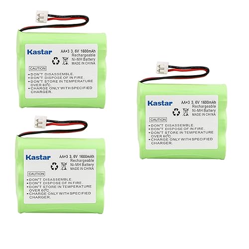 Kastar 3-Pack AAX3 3.6V 1600mAh EH Ni-MH Rechargeable Battery for Motorola, Radio Shack, Sanyo Series Cordless Phone (Check Your Cordless Phone Model