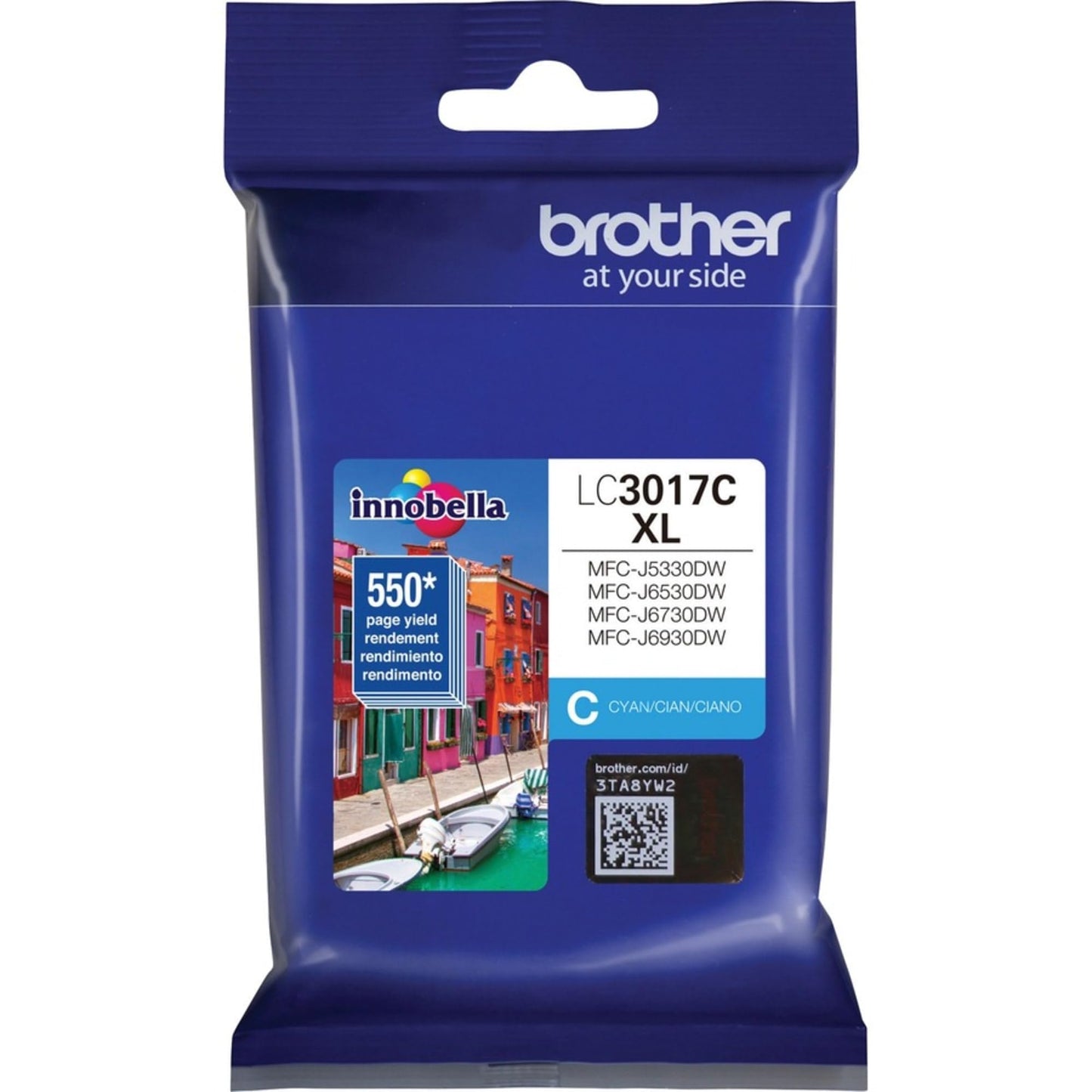 Brother LC3017C High Yield Cyan Ink Cartridge, 1 Size