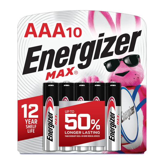 Energizer MAX AAA Batteries (10 Pack), Triple A Alkaline Batteries