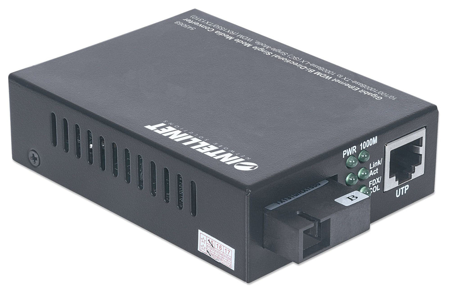 Intellinet Gigabit WDM Media Converter, SC to RJ45, 1550/1310 nm
