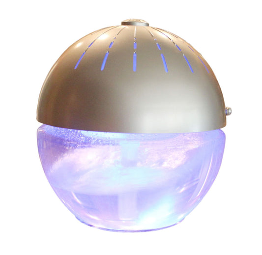 EcoGecko Earth Globe Air Revitalizer, Air Washer, Air Freshener, Room Aromatizer, Aroma and Essential Oil Diffuser with 10ML Lavender Oil, Silver