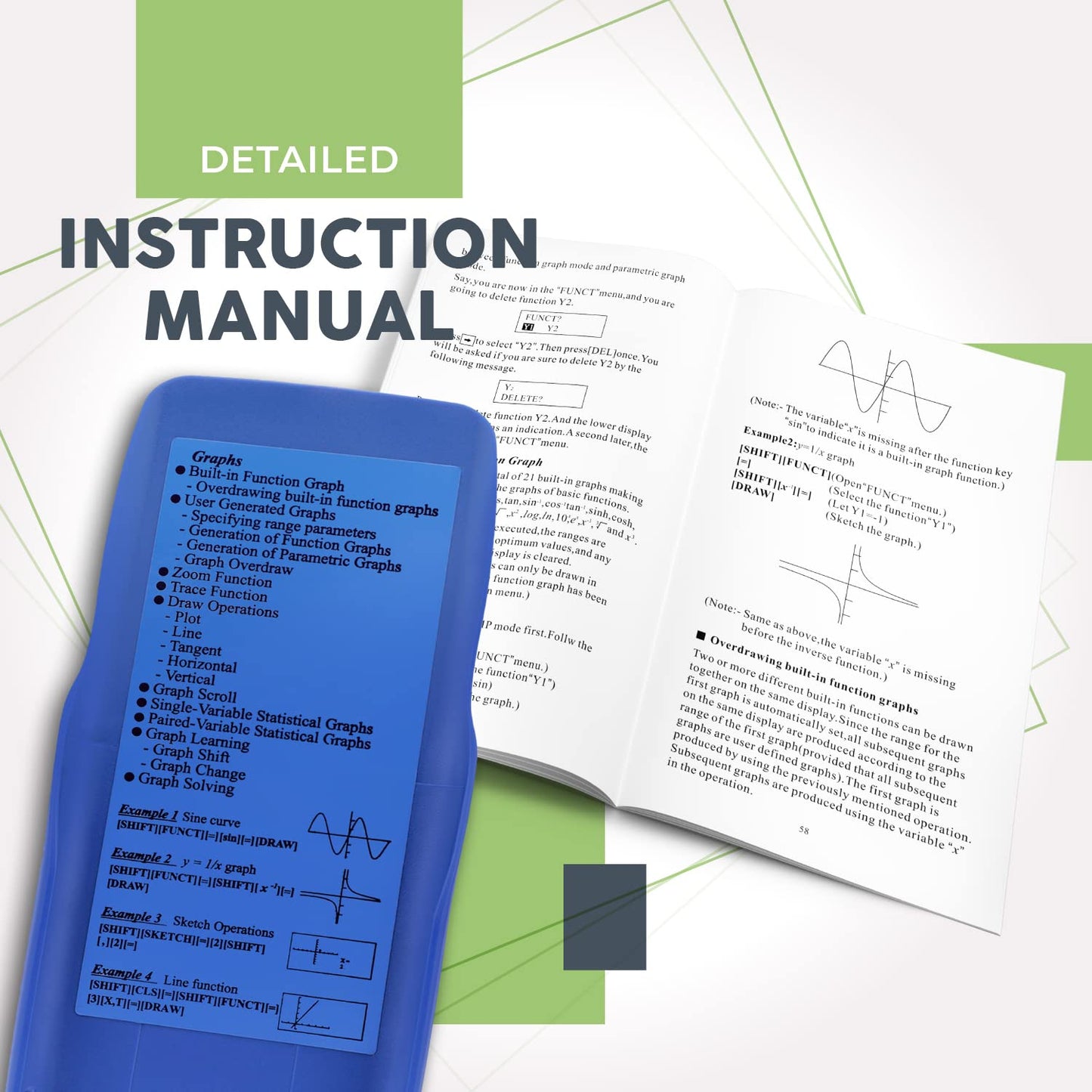 Scientific Calculator with Graphic Functions - Multiple Modes with Intuitive Interface - Perfect for Beginner and Advanced Courses, High School or