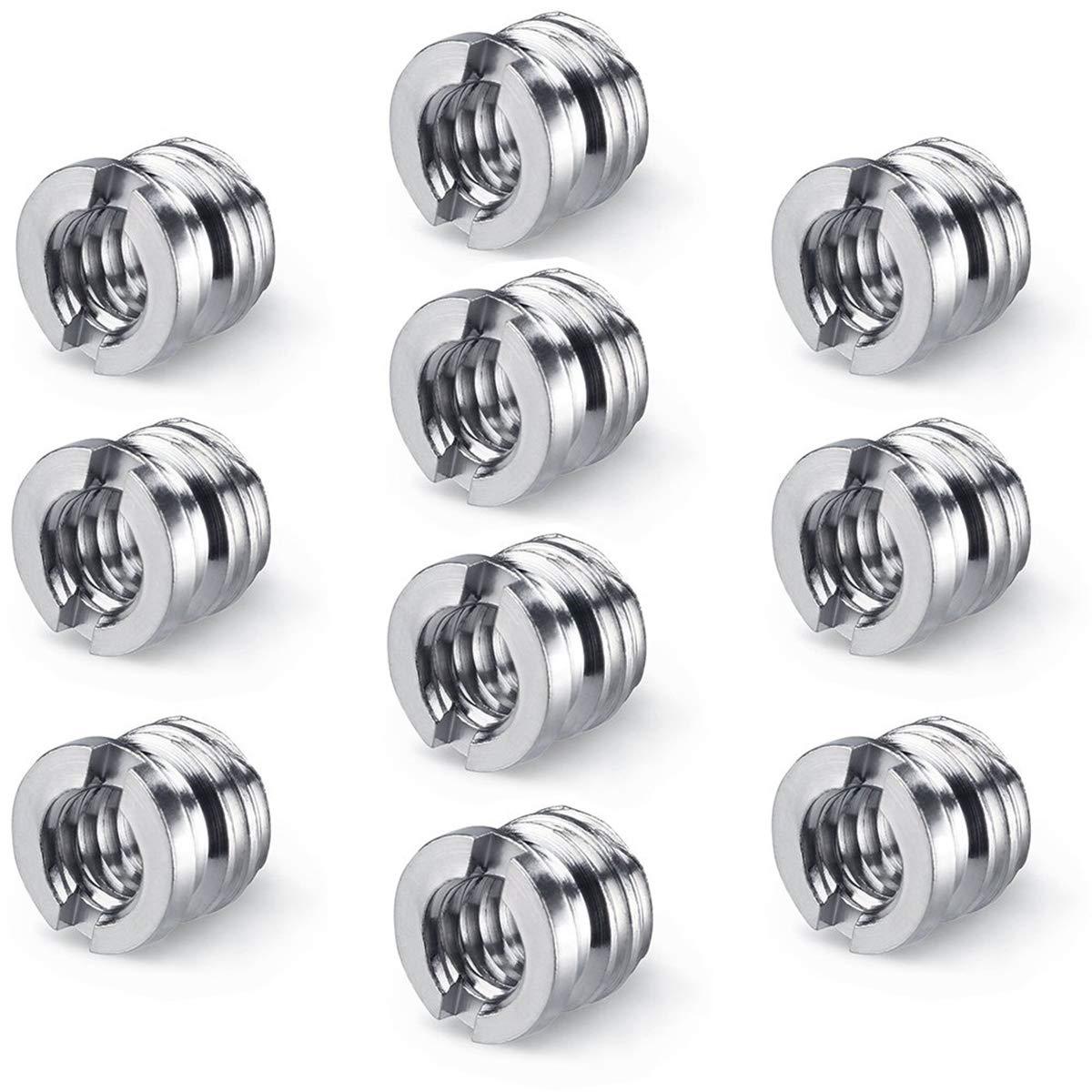 Camera 1/4"-20 to 3/8"-16 Reducer Bushing Convert Screw Adapter for Monopod, Tripod, Ballhead, Stand and Video Light DSLR SLR (10 Pack)