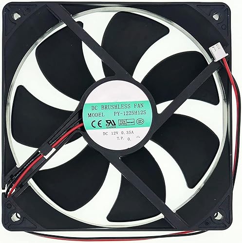 PY-1225H12S Fan 12025 DC12V 0.35A 120×120mm×25mm 2-Wire Cooling Fan