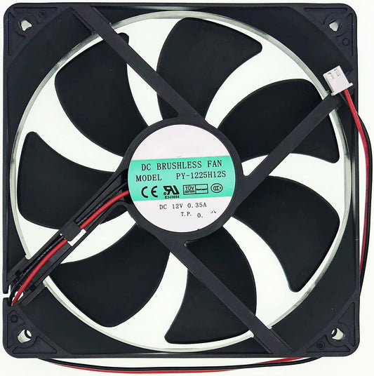 PY-1225H12S Fan 12025 DC12V 0.35A 120×120mm×25mm 2-Wire Cooling Fan