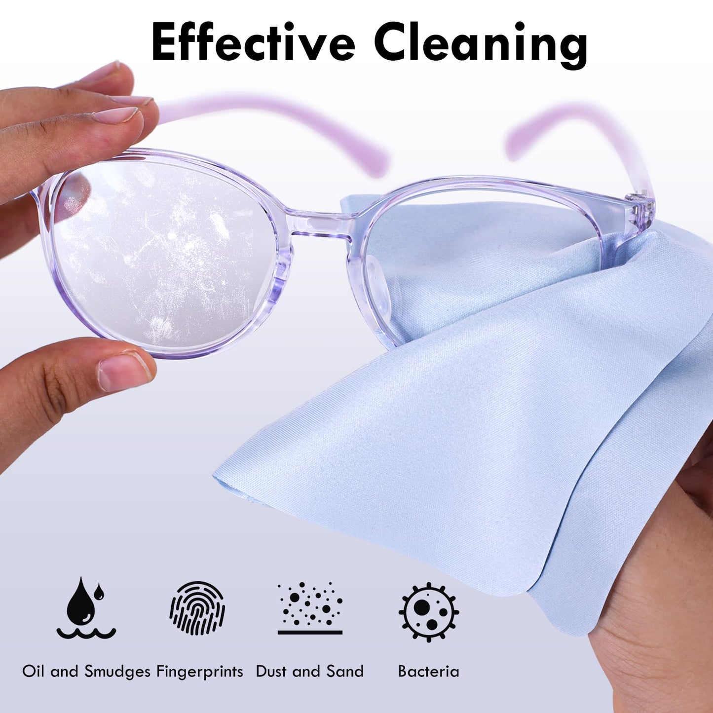 Nadadora Individually Wrapped Premium Microfiber Glasses Cleaning Cloths,20 Pack,Extra Thick,Soft and Dense