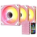 Vetroo Pink LF120 3-Pack Infinite Mirror PC Fan 120 mm ARGB Case Fan with ARGB & PWM Smart Control, FDB Bearing, Controller Included, Nine Blades