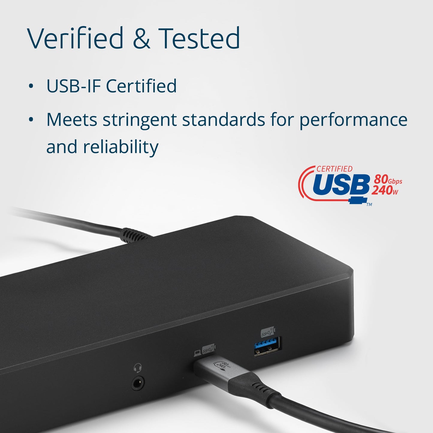 Kensington USB4® Cable 1.5m, 80Gbps, Supports up to 8K Video, up to 240W Power Delivery (PD 3.1), Compatible with USB-C Docking Stations (K32301WW)